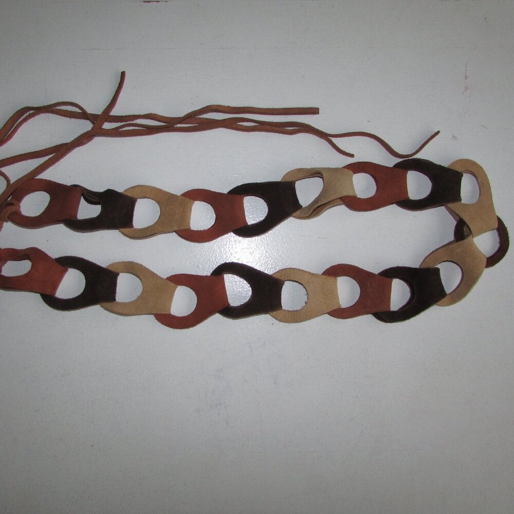 Aldo Suede Loop Link Boho Belt - Large - NEW - Picture 2 of 5